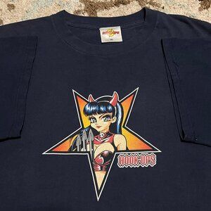 Vintage Hook-Ups Skateboards Devil Girl Shirt Size XL Jeremy Klein 90s Navy
